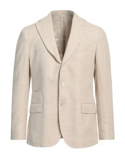 Eleventy Man Blazer Beige Size 40 Alpaca Wool, Polyamide, Linen