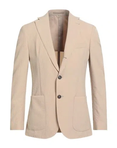 Eleventy Man Blazer Beige Size 48 Wool