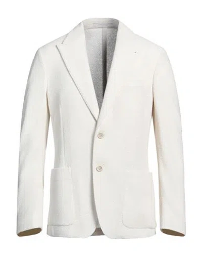 Eleventy Man Blazer Cream Size 38 Cotton, Polyester In White