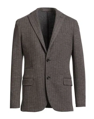 Eleventy Man Blazer Dark Brown Size 44 Virgin Wool, Cotton