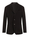 Eleventy Man Blazer Dark Brown Size 46 Cotton, Goat Skin In Multi