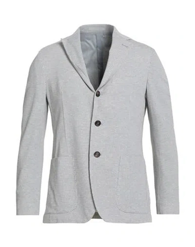 Eleventy Man Blazer Grey Size 38 Cotton, Polyester In Multi