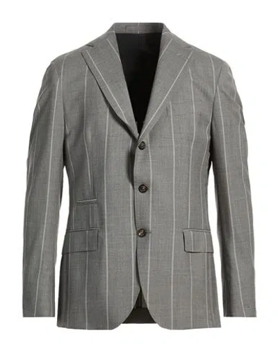 Eleventy Man Blazer Grey Size 40 Wool, Silk In Gray