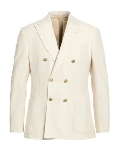 Eleventy Man Blazer Ivory Size 44 Cotton, Linen In Neutral