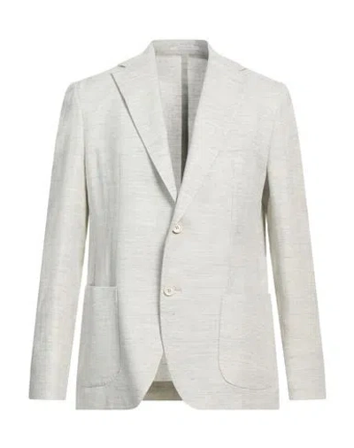 Eleventy Man Blazer Ivory Size 44 Linen, Wool In White