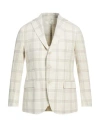Eleventy Man Blazer Ivory Size 48 Linen, Wool In White