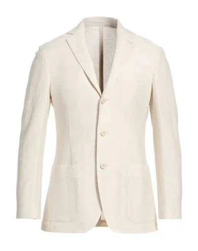 Eleventy Man Blazer Ivory Size 46 Cotton, Linen In White