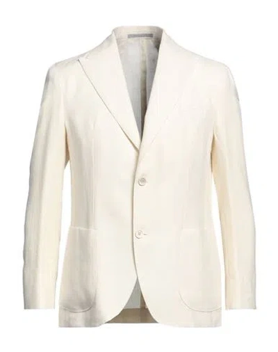 ELEVENTY ELEVENTY MAN BLAZER IVORY SIZE 48 LINEN, WOOL