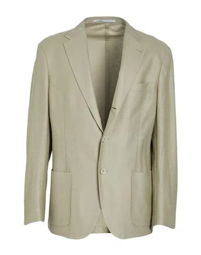 Eleventy Man Blazer Khaki Size 42 Cotton, Linen In Green