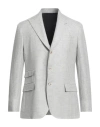 Eleventy Man Blazer Light Grey Size 40 Linen, Baby Cashmere In Green