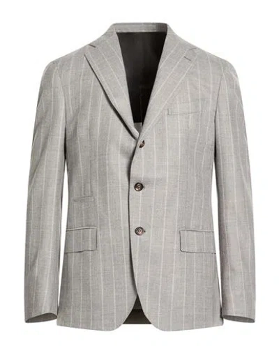 Eleventy Man Blazer Light Grey Size 40 Cashmere, Elastane In Gray