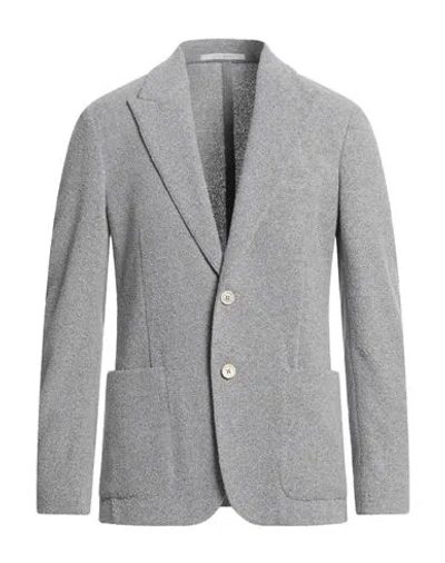 Eleventy Man Blazer Light Grey Size 40 Cotton, Polyester In Grey
