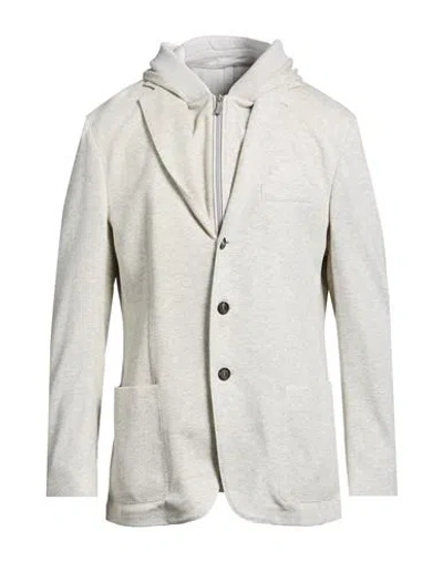 Eleventy Man Blazer Light Grey Size 42 Cotton, Cashmere, Polyamide In Gray