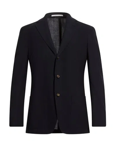 Eleventy Man Blazer Midnight Blue Size 44 Wool, Elastane In Black