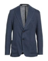 Eleventy Man Blazer Navy Size 42 Linen, Polyester In Blue