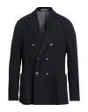 Eleventy Man Blazer Navy Size 44 Cotton, Linen, Polyamide, Elastane In Black