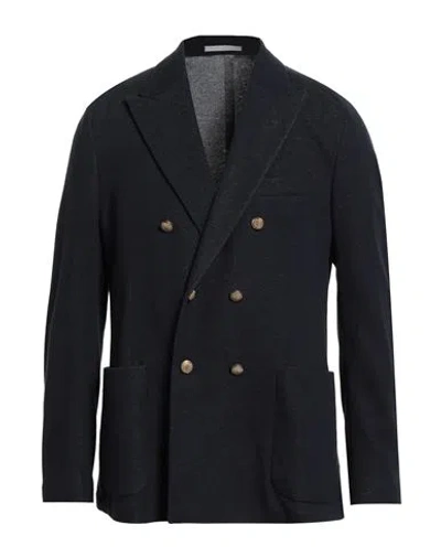 Eleventy Man Blazer Navy Size 44 Cotton, Linen, Polyamide, Elastane In Black
