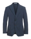 Eleventy Man Blazer Navy Size 46 Cotton, Polyamide, Elastane In Navy Blue