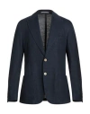 Eleventy Man Blazer Navy Size 46 Linen, Cotton In Blue