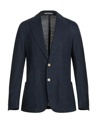 Eleventy Man Blazer Navy Size 46 Linen, Cotton In Blue