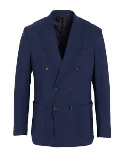 Eleventy Man Blazer Navy Size 46 Wool, Elastane In Blue