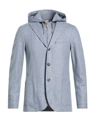 Eleventy Man Blazer Pastel Blue Size 44 Wool, Polyamide