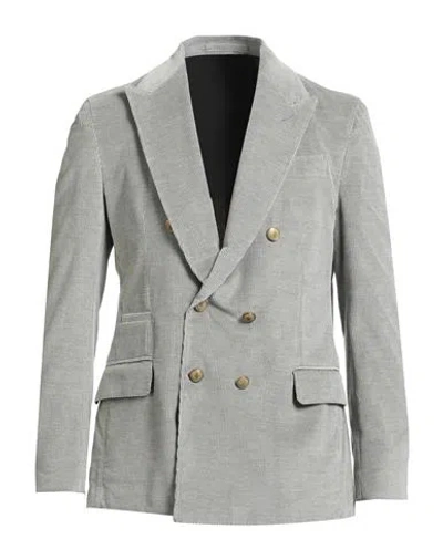 Eleventy Man Blazer Sage Green Size 46 Cotton, Cashmere, Elastane