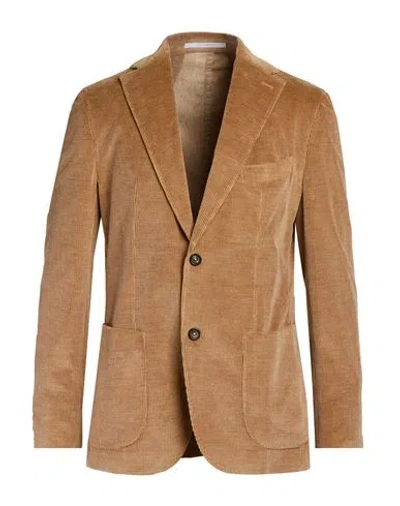 Eleventy Man Blazer Sand Size 40 Cotton, Cashmere, Elastane In Brown