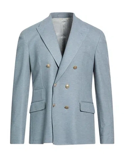 Eleventy Man Blazer Slate Blue Size 40 Cotton