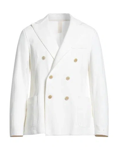 Eleventy Man Blazer White Size 40 Cotton, Polyamide, Elastane
