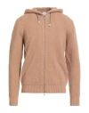 Eleventy Man Cardigan Camel Size Xxl Wool, Cashmere, Elastane In Brown