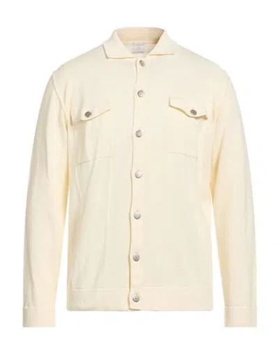Eleventy Man Cardigan Cream Size M Cotton In White