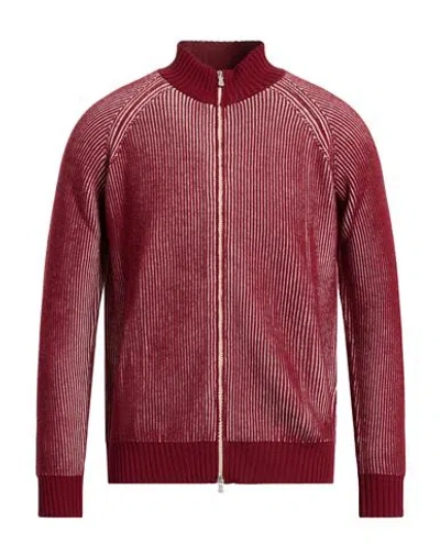 Eleventy Man Cardigan Garnet Size M Wool In Red