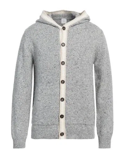 Eleventy Man Cardigan Grey Size M Wool, Cashmere, Elastane In Animal Print