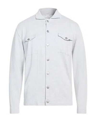 Eleventy Man Cardigan Light Grey Size M Cotton In Gray