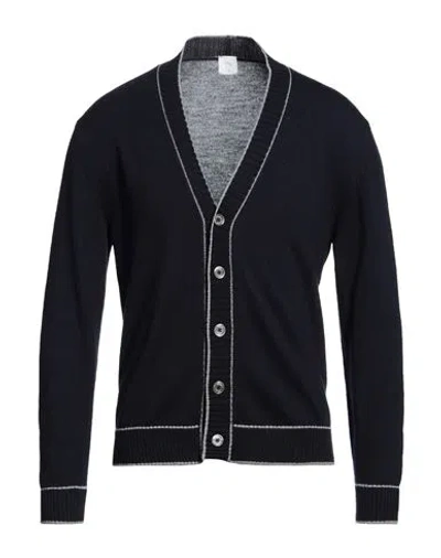 Eleventy Man Cardigan Midnight Blue Size S Wool