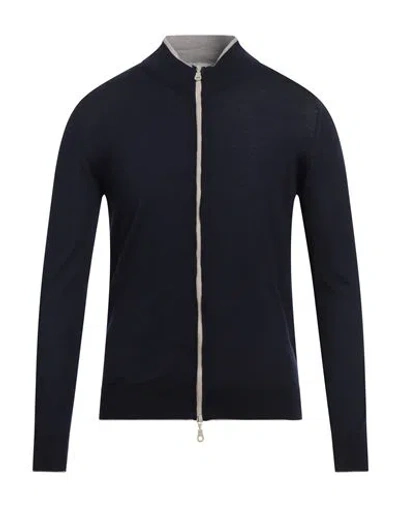 Eleventy Man Cardigan Navy Size Xxl Wool, Silk