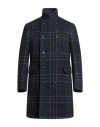 Eleventy Man Coat Navy Size 44 Wool, Alpaca Wool, Polyamide In Blue