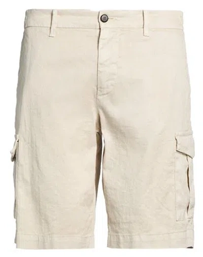 Eleventy Man Denim Shorts Sand Size 36 Linen, Cotton, Elastane In Nude