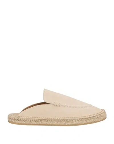 Eleventy Man Espadrilles Beige Size 8 Leather In Neutral