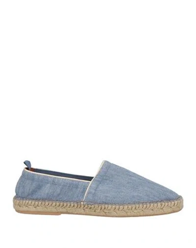 Eleventy Man Espadrilles Blue Size 9 Textile Fibers
