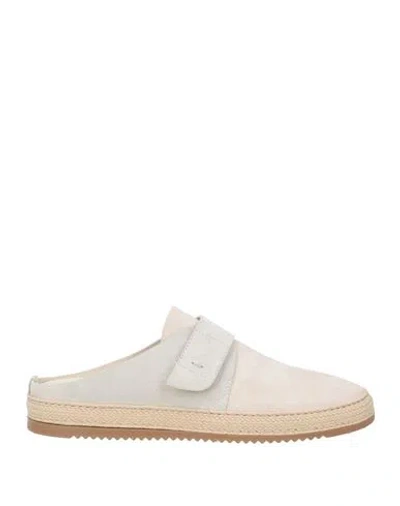 Eleventy Man Espadrilles Grey Size 9 Leather In White