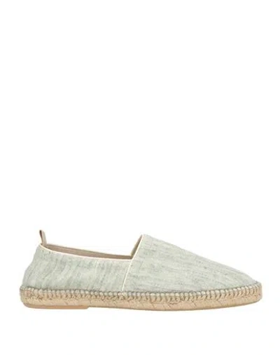Eleventy Man Espadrilles Light Green Size 9 Textile Fibers In Gray