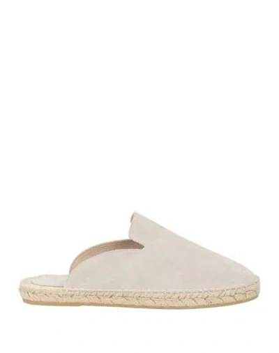 Eleventy Man Espadrilles Light Grey Size 11 Leather In Gray