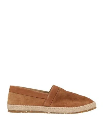 Eleventy Man Espadrilles Tan Size 9 Leather In Brown