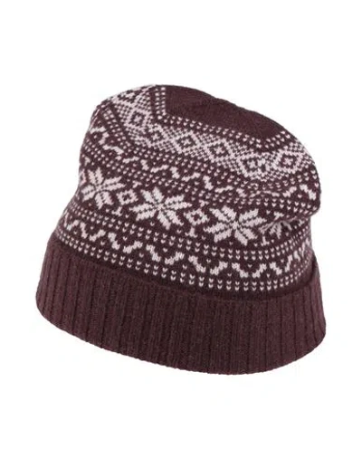 Eleventy Man Hat Burgundy Size Onesize Cashmere In Brown