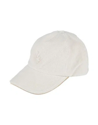 Eleventy Man Hat Ivory Size Onesize Cotton, Wool, Elastane, Leather In White