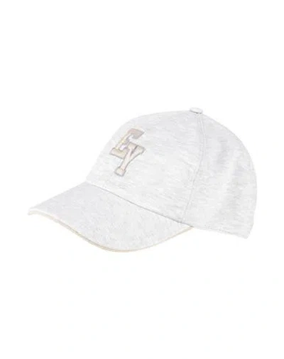 Eleventy Man Hat Light Grey Size Onesize Cotton, Calfskin