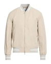 Eleventy Man Jacket Beige Size 40 Linen, Polyamide In Neutral
