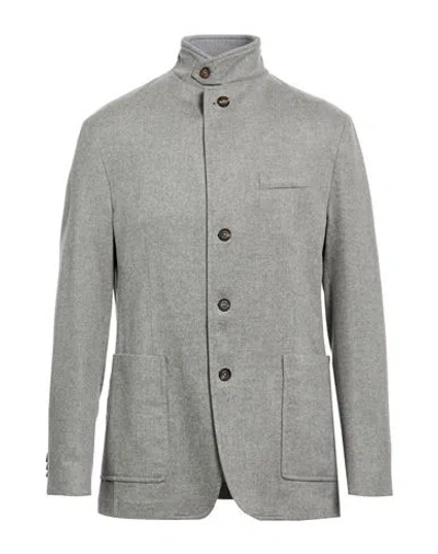 Eleventy Man Jacket Grey Size 44 Cashmere, Goat Skin In Gray